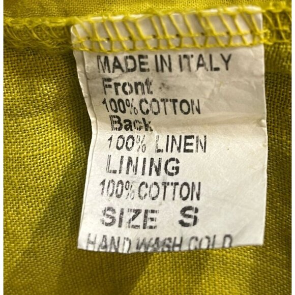 New Vanessa Zani Linen Cotton Lime Eyelet Embroidered Boho Dress - Italy - Picture 6 of 7
